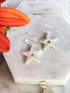 White Mother of Pearl Star-Shaped Earrings