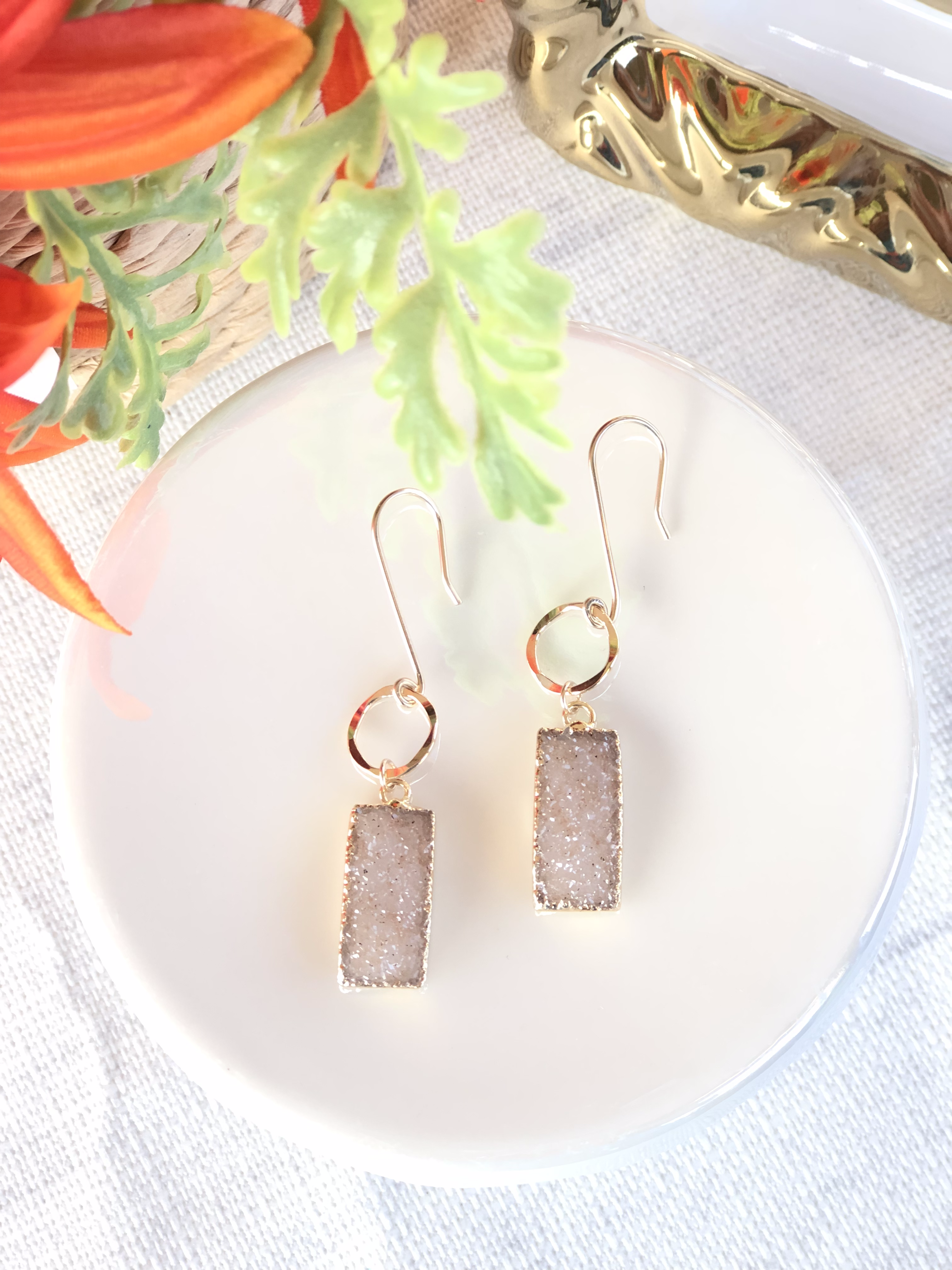 Multi-Styled Stone-Quartz Druzy Gold-Filled Hook Earrings – Maureen's  Island Gems