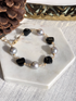 Bold Grey Freshwater Pearl Bracelet With Onyx