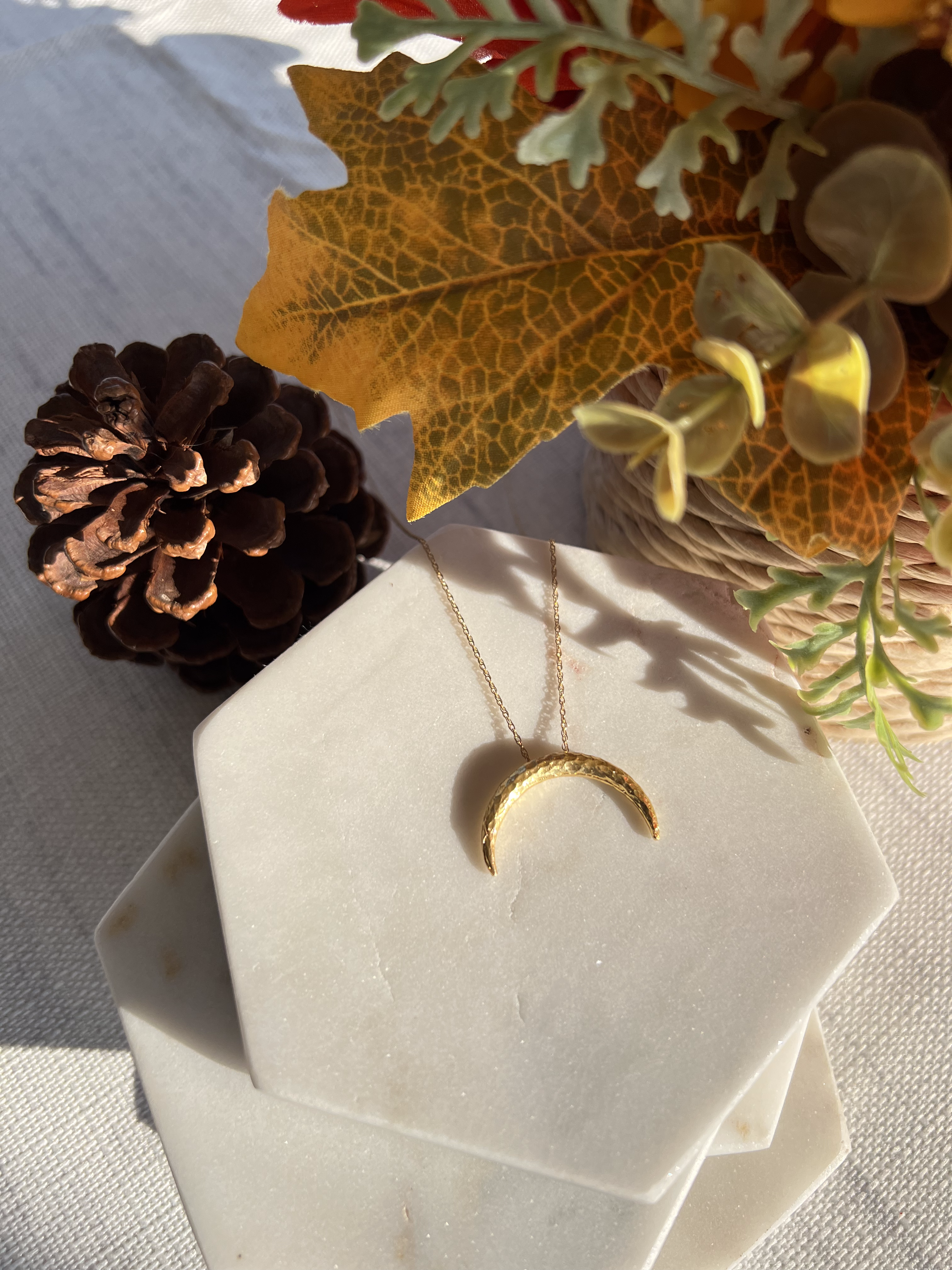 Gold plated deals crescent moon necklace