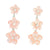 STERLING SILVER CARVED TRIPLE PINK FLOWER MOTHER OF PEARL DANGLE EARRINGS WITH CUBIC ZIRCONIA - Maureen's Island Gems