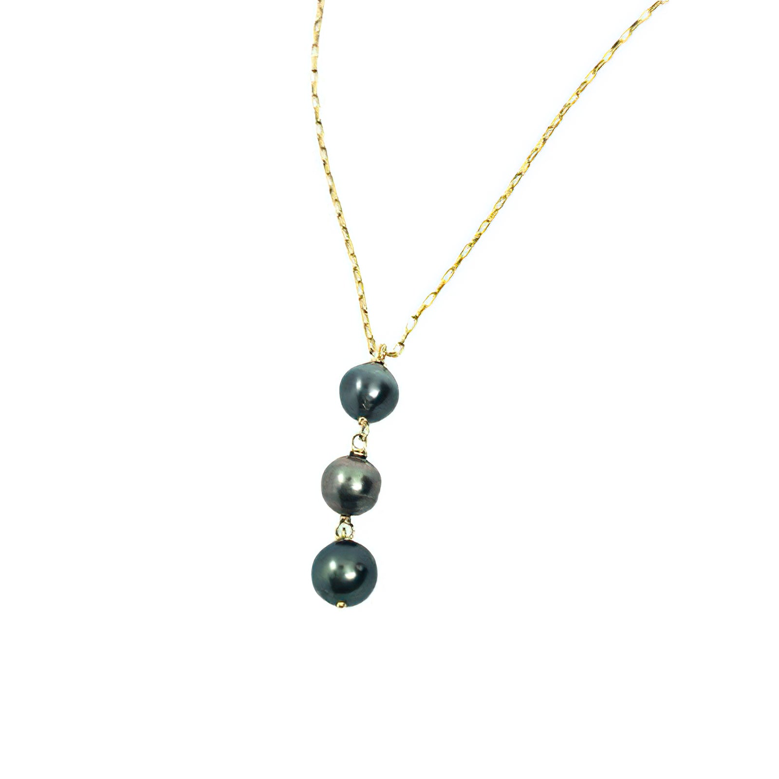 Gemvine Sterling Silver Freshwater Triple Pearl Drop Pendant Necklace